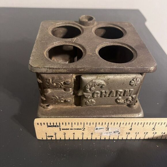 Vintage CHARM Brand Cast Iron Miniature Stove Top & Oven Salesman's Model - Picture 12 of 12